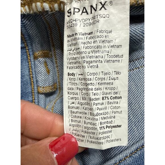 Spanx Shaping EveryWear Flare Jeans Pull On Denim Blue Size L *EUC - Picture 12 of 13